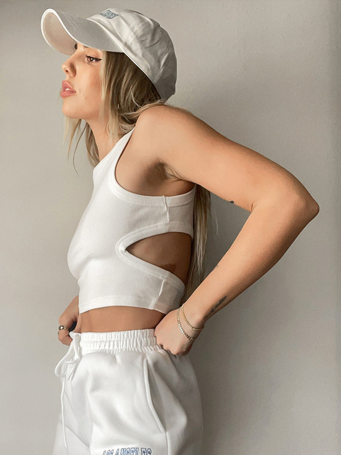 Cutout Back Round Neck Tank
