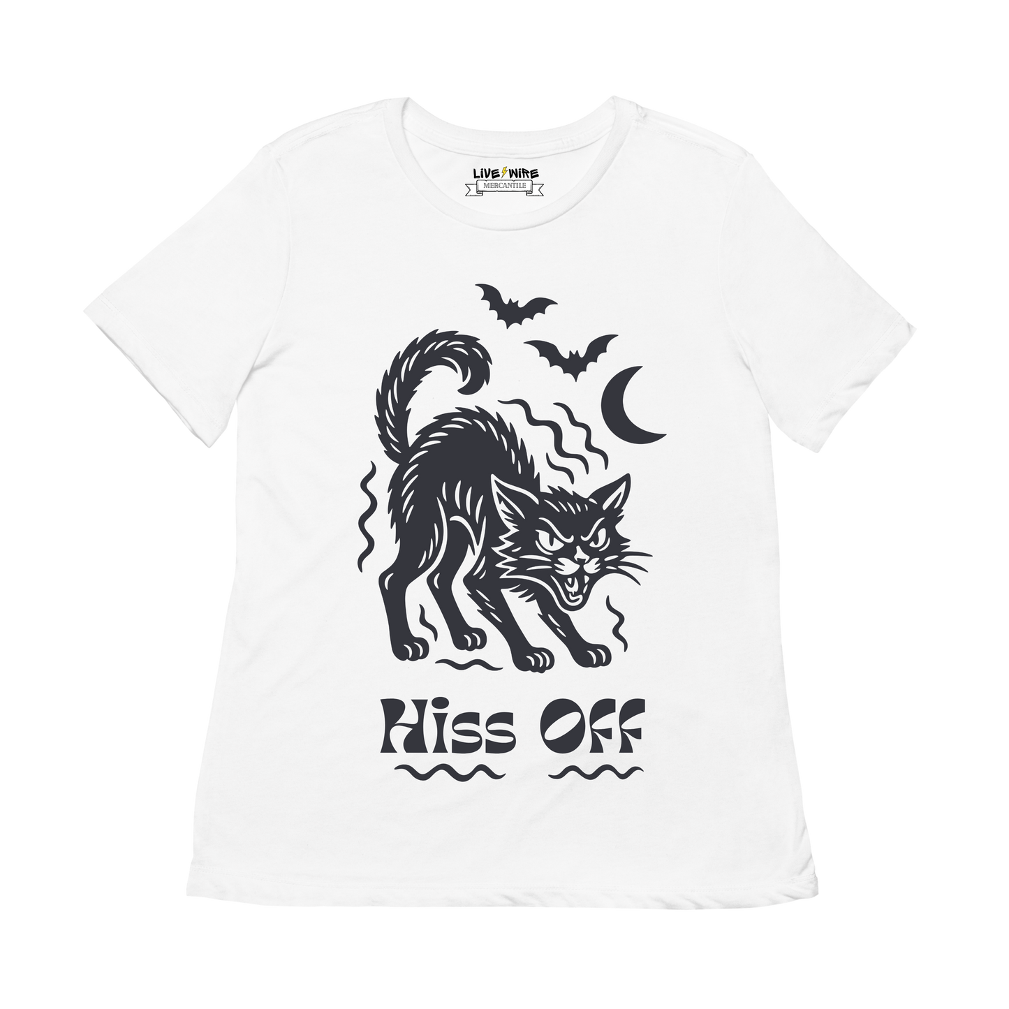 Hiss Off Retro Black Cat Tee