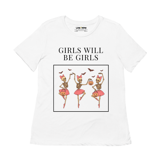 Girls Will Be Girls Skeleton Ballerina Tee