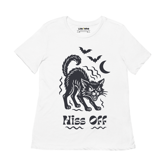 Hiss Off Retro Black Cat Tee