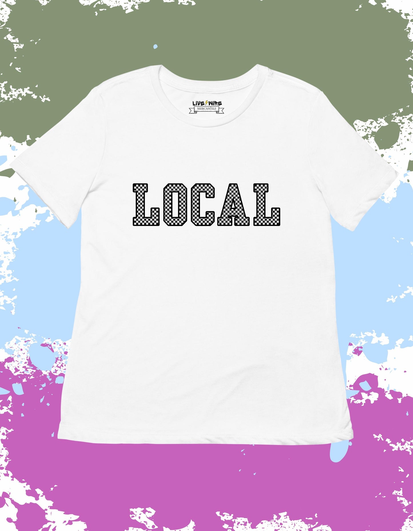 LOCAL Checkered Flag Shirt • Your Choice: Tee/Tank/Crop/Sweatshirt