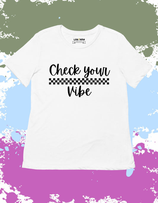 Check Your Vibe Shirt • Funny Racing Graphic Tee • Race Day Mood Tee • Indy 500 Infield T-Shirt/Tank/Sweatshirt