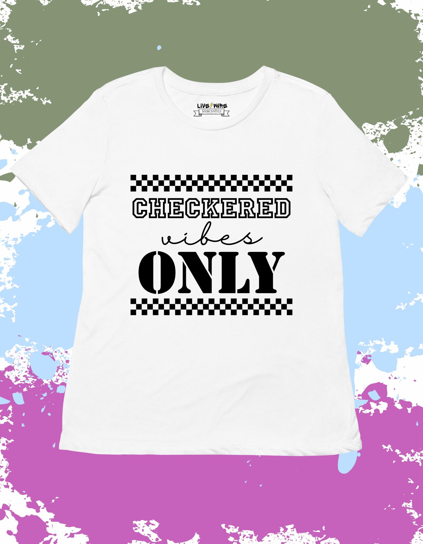 Checkered Vibes Only Shirt • Your Choice: Tee/Tank/Crop/Sweatshirt