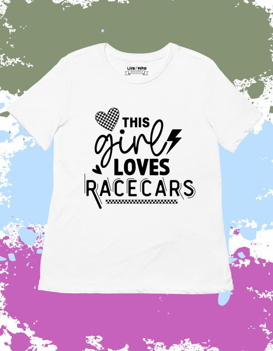 This Girl Loves Racecars Shirt • Your Choice: Tee/Tank/Crop/Sweatshirt