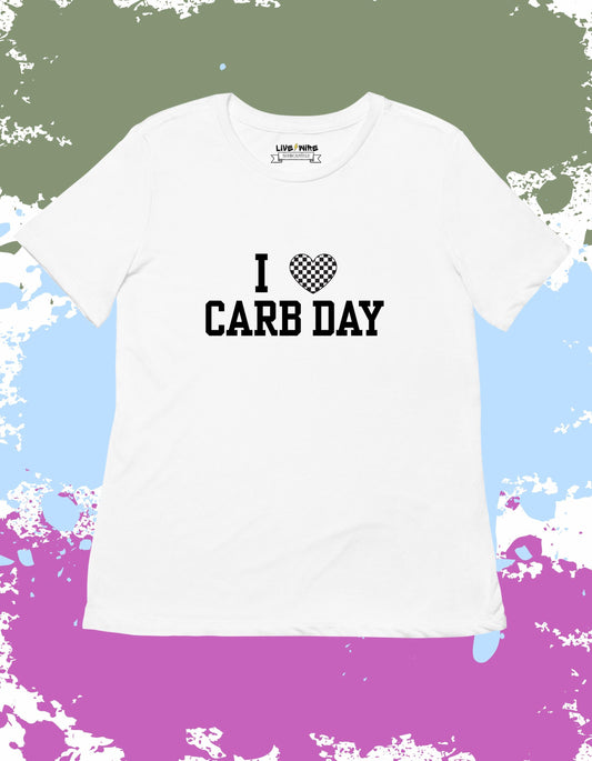I Love Carb Day Shirt • Checkered Heart Indy 500 Shirt • Funny Race Weekend Tee • Indy Racing Shirt for Fans • Snake Pit Shirt