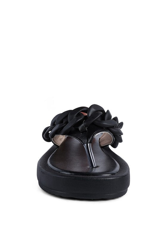 Metal Chain Thong Sandals