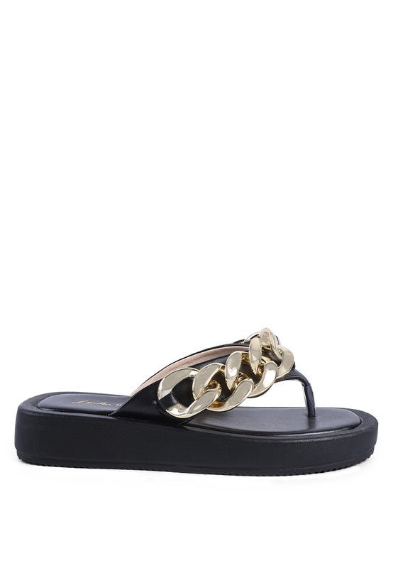 Metal Chain Thong Sandals