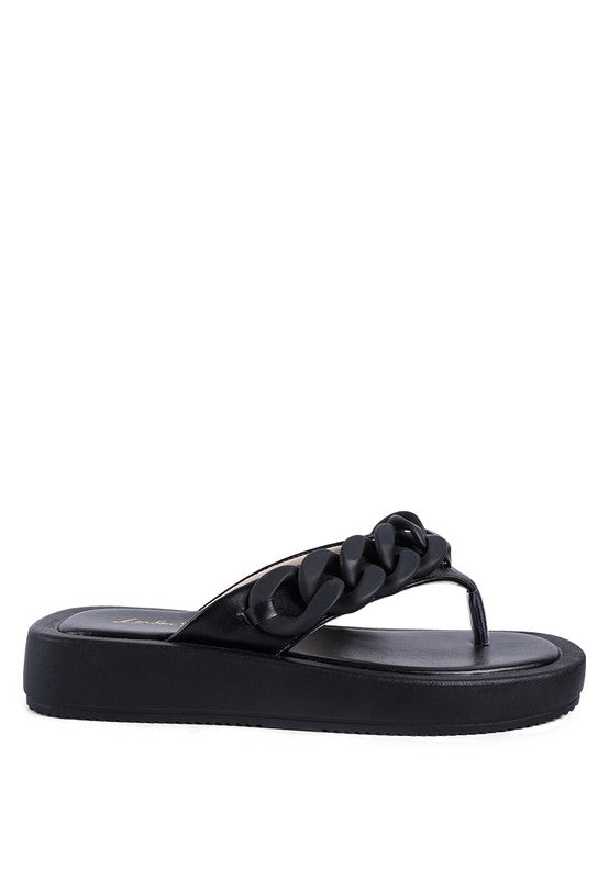 Metal Chain Thong Sandals