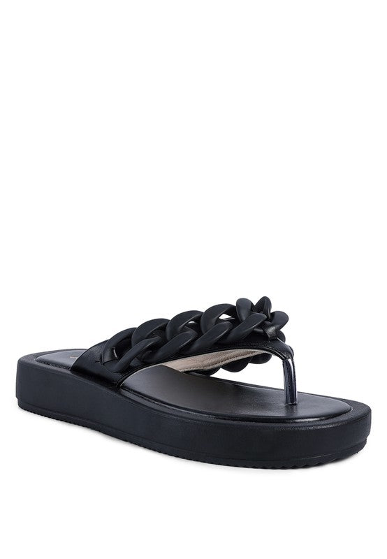 Metal Chain Thong Sandals