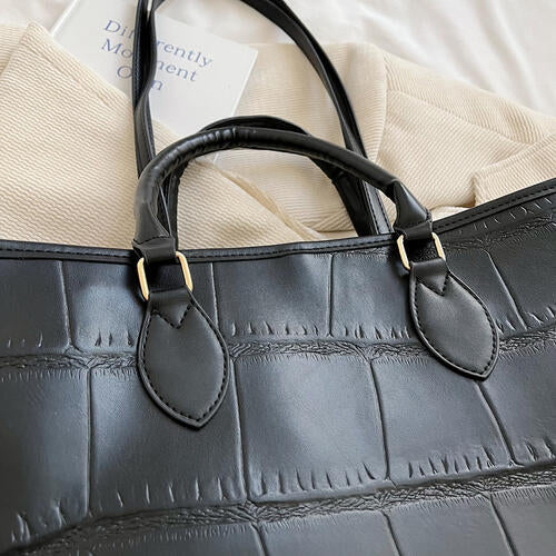 Croc Faux Leather Tote Bag