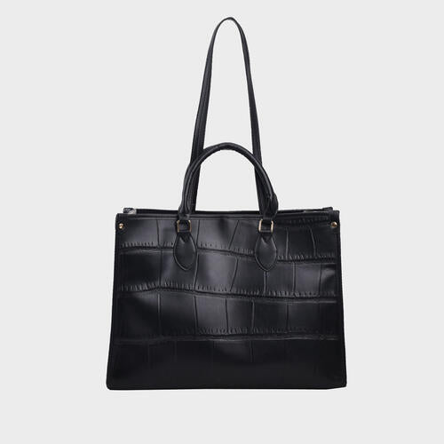 Croc Faux Leather Tote Bag